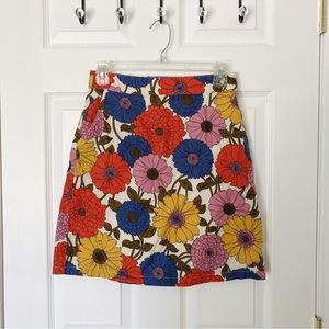 PRINCESS HIGHWAY Modcloth Floral Linen Cotton Multicolor Mini Skirt US 4/AUS 8